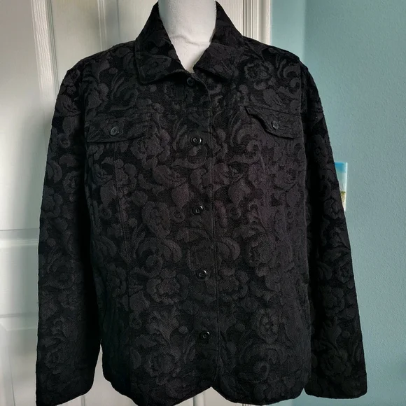 Black Brocade Jacket - Picture 1 of 3